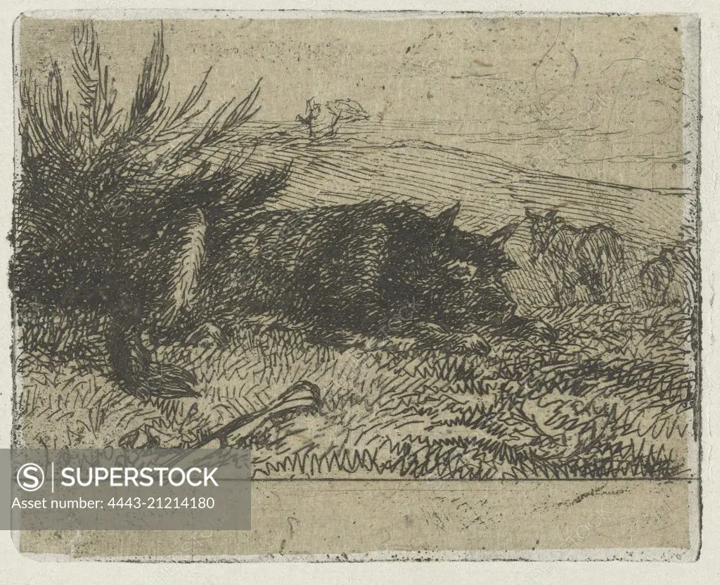 Lying sheepdog, Henry van Ingen, 1864