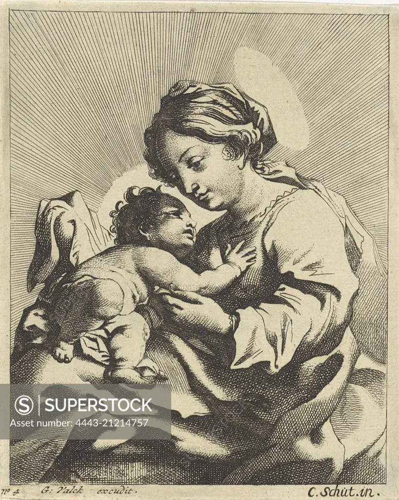Mary with the Christ Child, Anonymous, Gerard Valck, 1670 - 1726