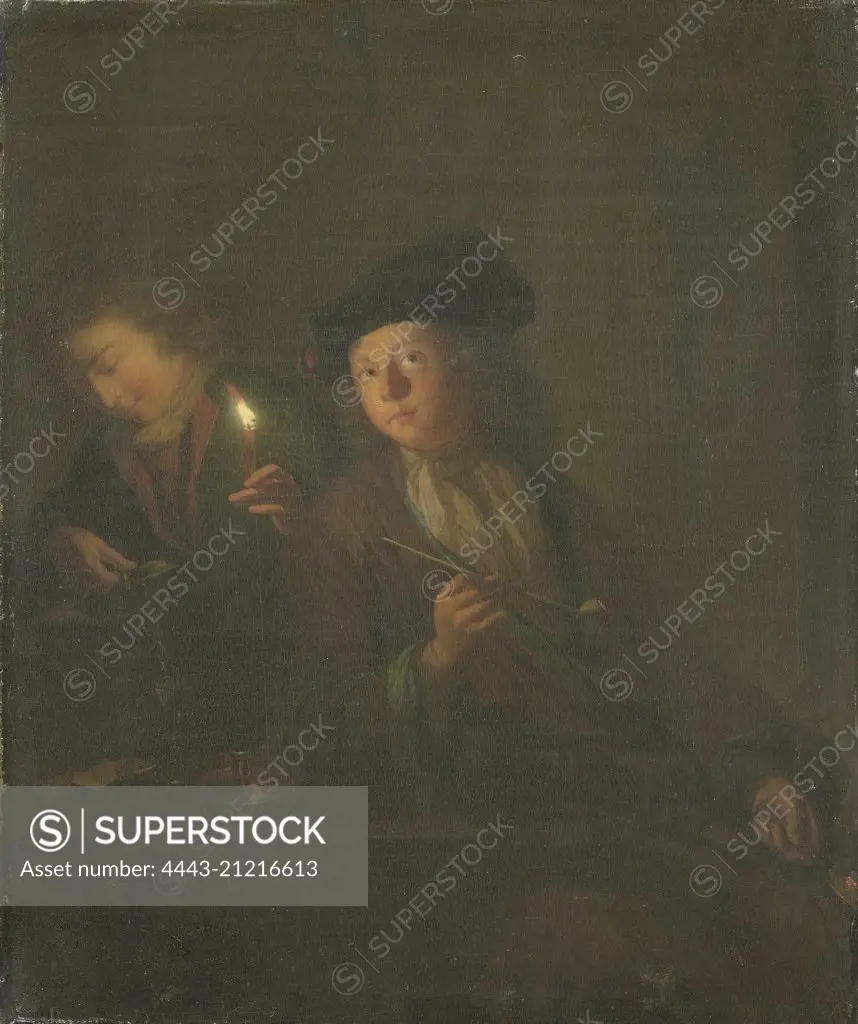 The Smoker (A Man with a Pipe and a Man Pouring a Beverage into a Glass), attributed to Godfried Schalcken, 1690 - 1706