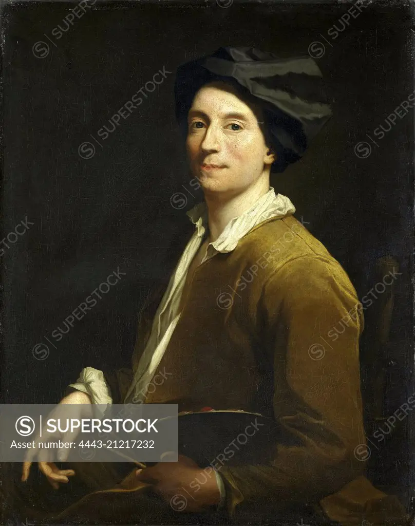Portrait of a Painter, probably a Self Portrait, Christoffel Lubienitzki, 1690 - 1729