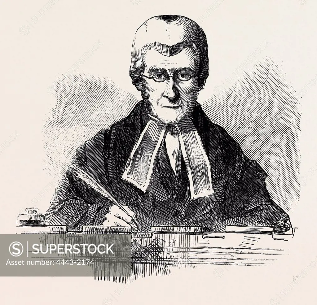 THE RIGHT HON. LORD CAMPBELL, LORD CHIEF JUSTICE OF THE COURT OF QUEEN'S BENCH, SKETCHED AT LINCOLN ON MONDAY LAST,  MARCH 16, 1850
