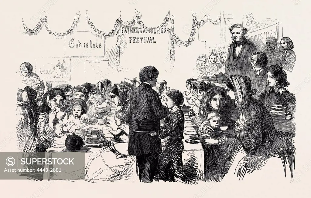 THE 'ONE TUN'' RAGGED SCHOOLS, WESTMINSTER; TEA MEETING FOR THE MOTHERS OF THE CHILDREN