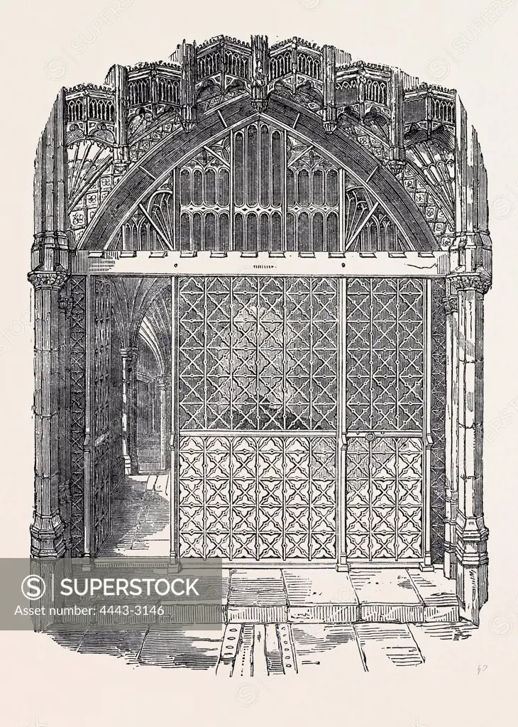 RESTORED IRONWORK OF THE CHANTRY AND TOMB OF HENRY V., IN WESTMINSTER ABBEY