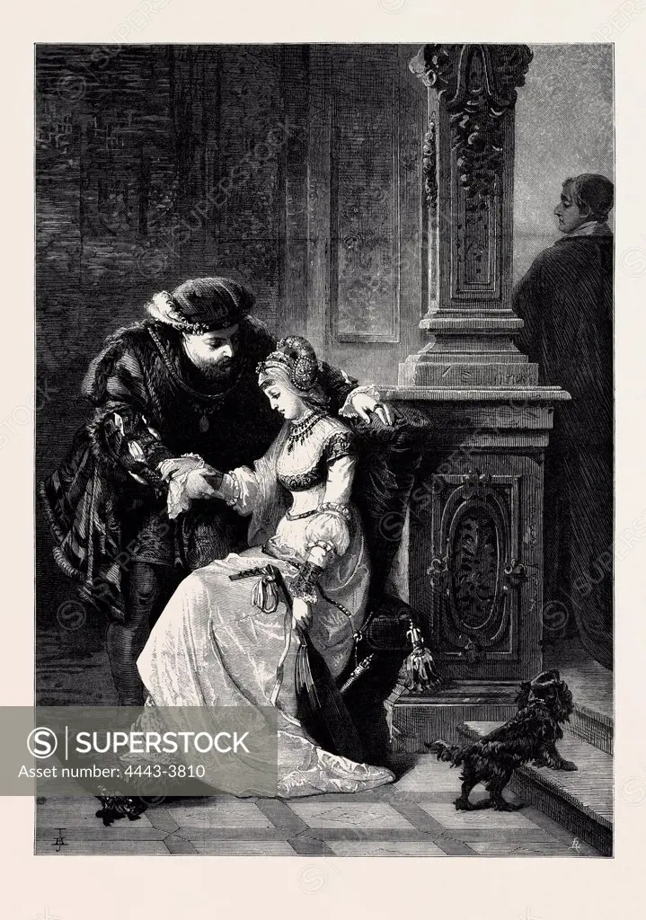 'HENRY VIII. AND ANNE BOLEYN,' BY G.F. FOLINGSBY, FROM THE NATIONAL GALLERY OF ART AT MELBOURNE, AUSTRALIA, 1880