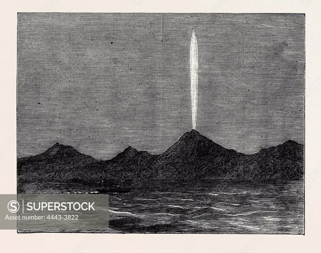 THE COMET IN THE SOUTHERN HEMISPHERE, AS VIEWED FROM THE WELLINGTON, IN QUEEN CHARLOTTE'S SOUND, 1880