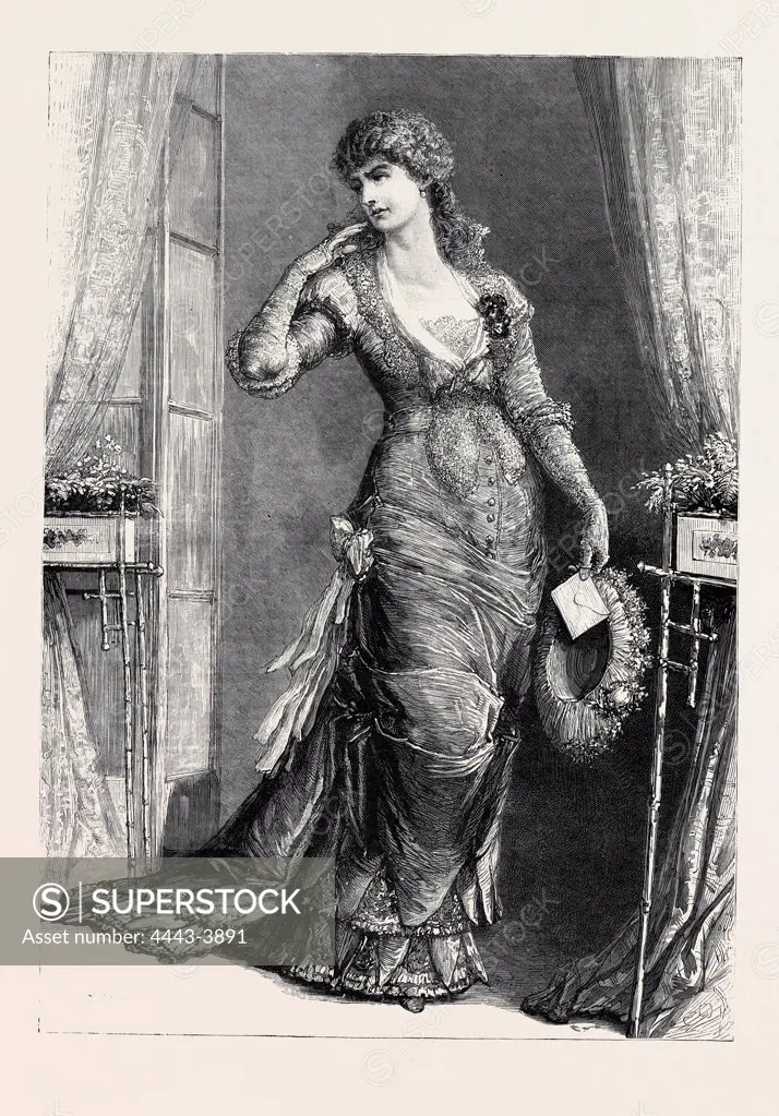 MADAME MODJESKA AS CONSTANCE, IN 'HEARTSEASE,' AT THE ROYAL COURT THEATRE, LONDON, 1880; 'I take leave of you, as it were, for ever! Adieu! Adieu!', Act 3