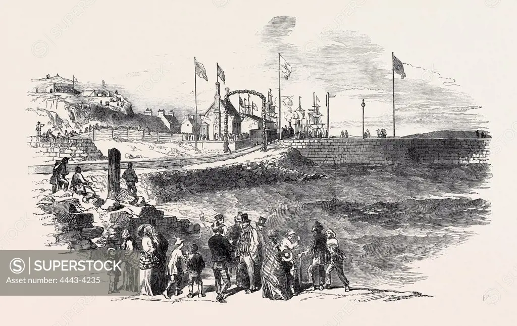 OPENING OF THE MORAYSHIRE RAILWAY, THE TERMINUS AT LOSSIEMOUTH, 1852