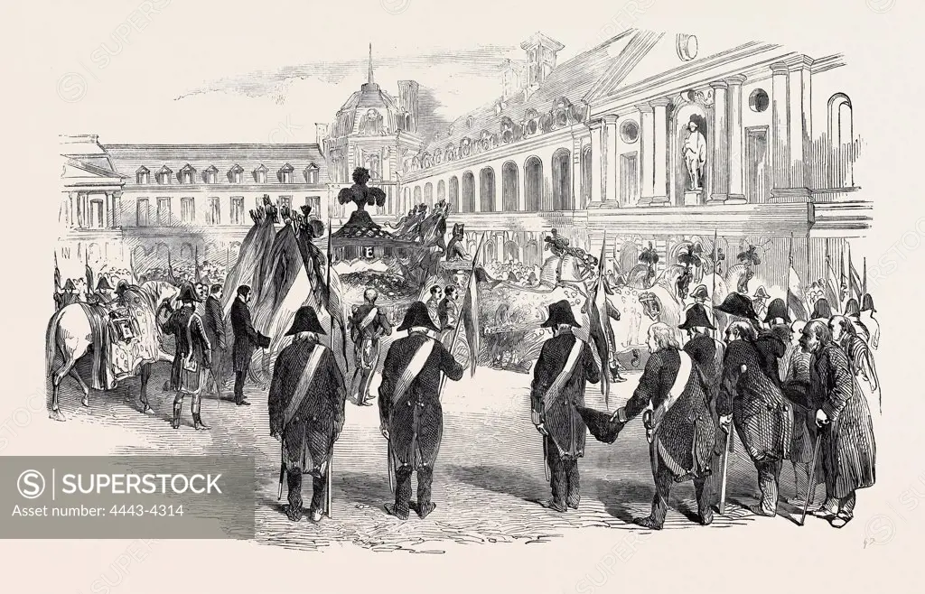 FUNERAL PROCESSION OF MARSHAL EXELMANS TO THE CHURCH OF THE INVALIDES, AT PARIS, 1852