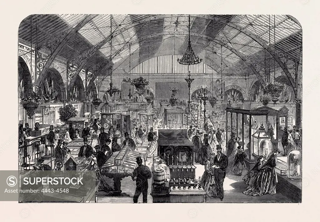 INDUSTRIAL EXHIBITION IN THE NEW MARKET HALL AT COVENTRY, UK, 1867