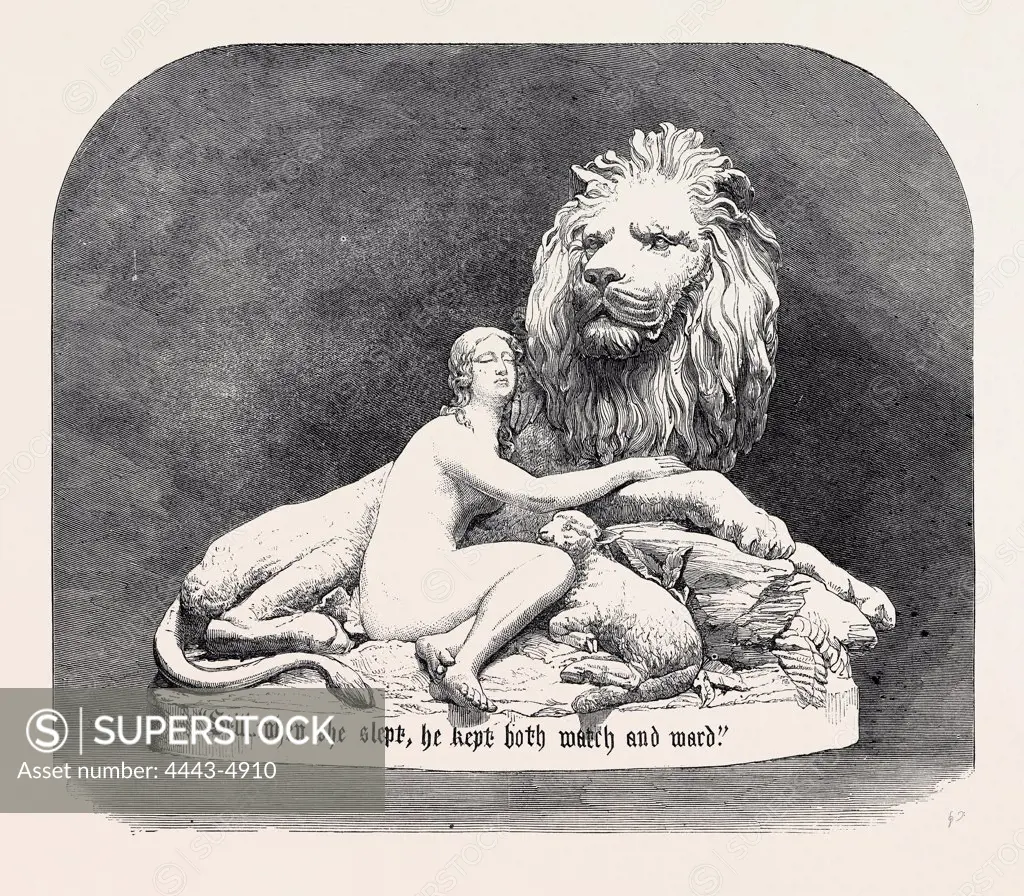 'UNA AND THE LION,' IN METAL, MODELLED BY THE LATE JOHN THOMAS, THE INTERNATIONAL EXHIBITION, 1862