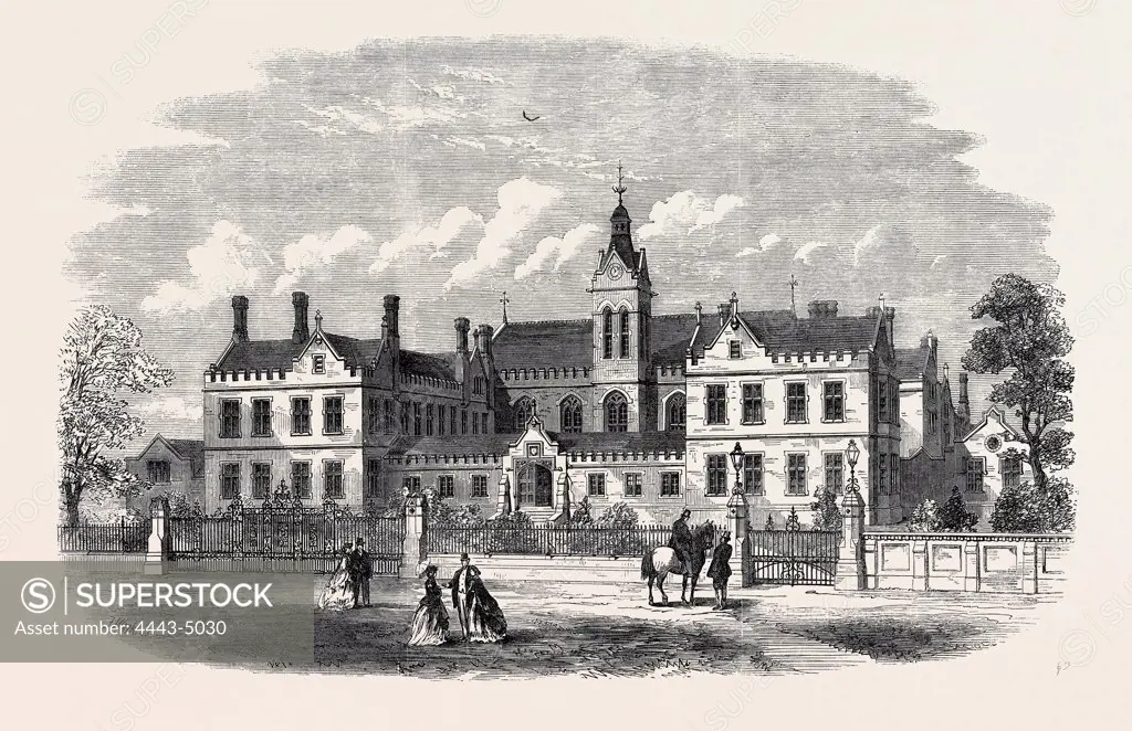 NEW ASYLUM FOR FEMALE ORPHANS AT BEDDINGTON, NEAR CROYDON, 1866; UK