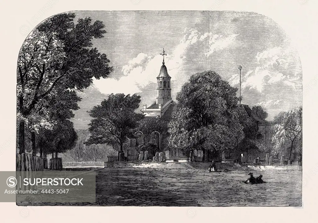 KEW CHURCH, WHERE PRINCESS MARY OF CAMBRIDGE WAS MARRIED TO PRINCE TECK, LONDON, UK, 1866