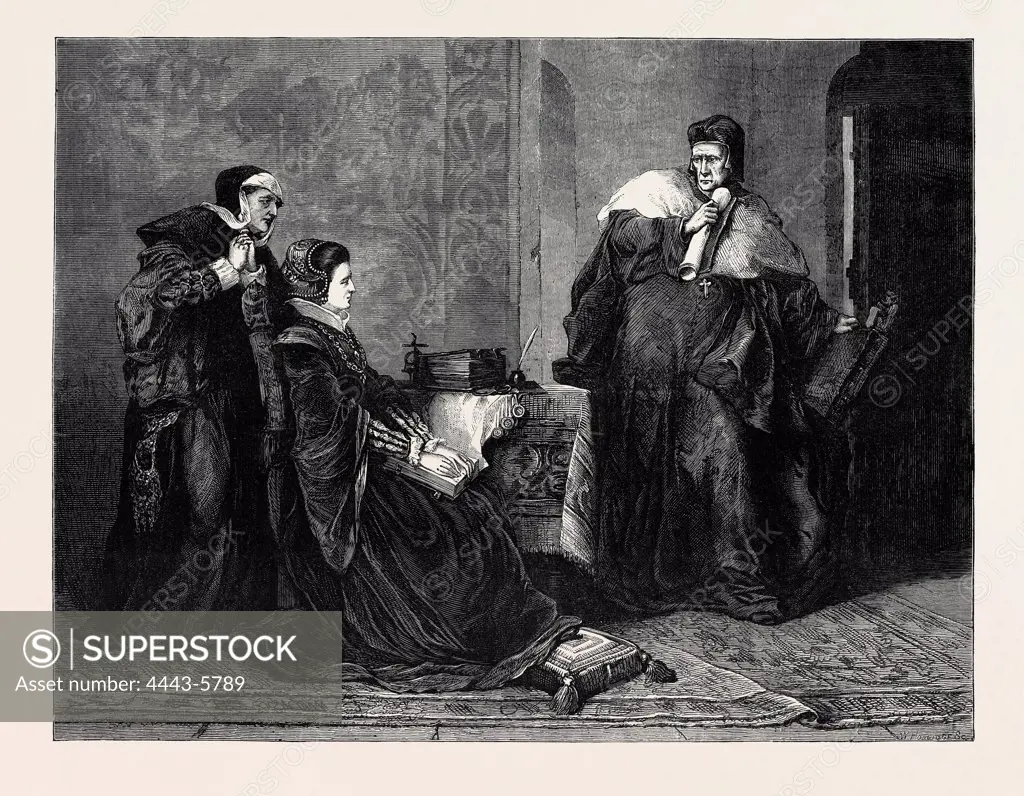 'LADY JANE GREY'S VICTORY OVER BISHOP GARDINER,' BY G.F. FOLINGSBY, 1871