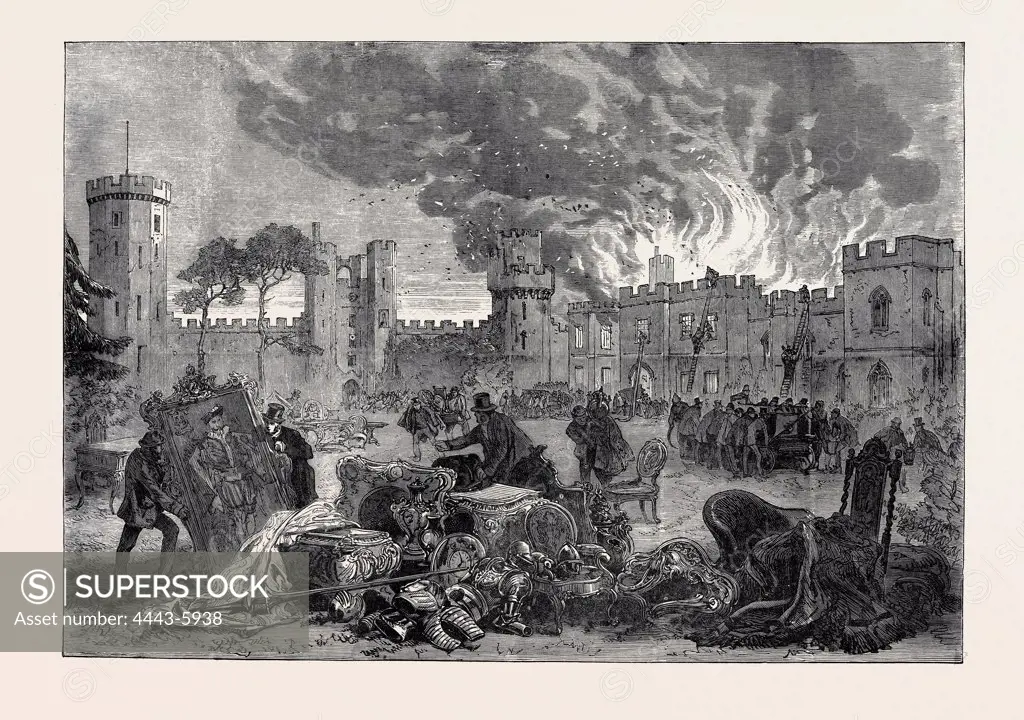 THE FIRE AT WARWICK CASTLE, 1871