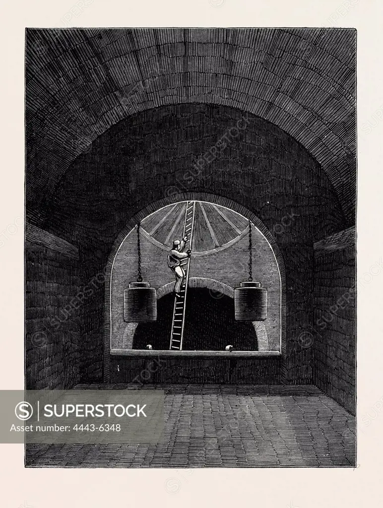 THE PENSTOCK CHAMBER AT OLD FORD, LONDON MAIN DRAINAGE