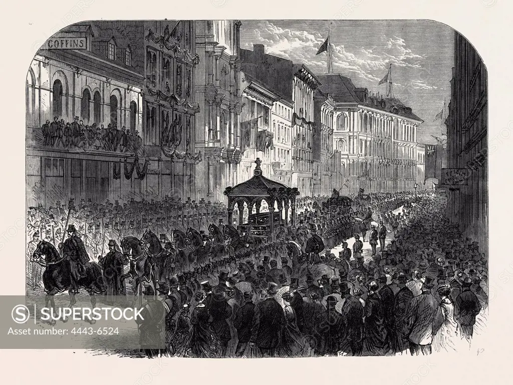 FUNERAL PROCESSION OF THE LATE HON. THOMAS D'ARCY M'GEE, AT MONTREAL, CANADA, 1868