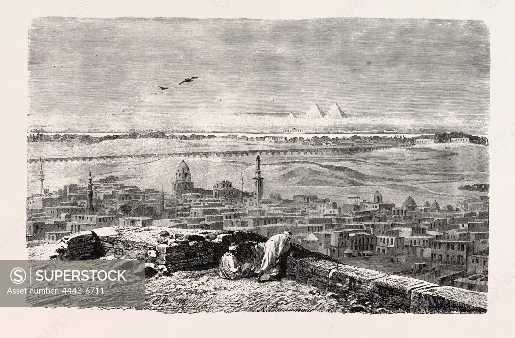 SCENE OF THE MAMELUKE'S LEAP,  Egypt, engraving 1879