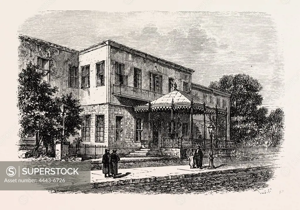 Shephard's hotel.  Egypt, engraving 1879