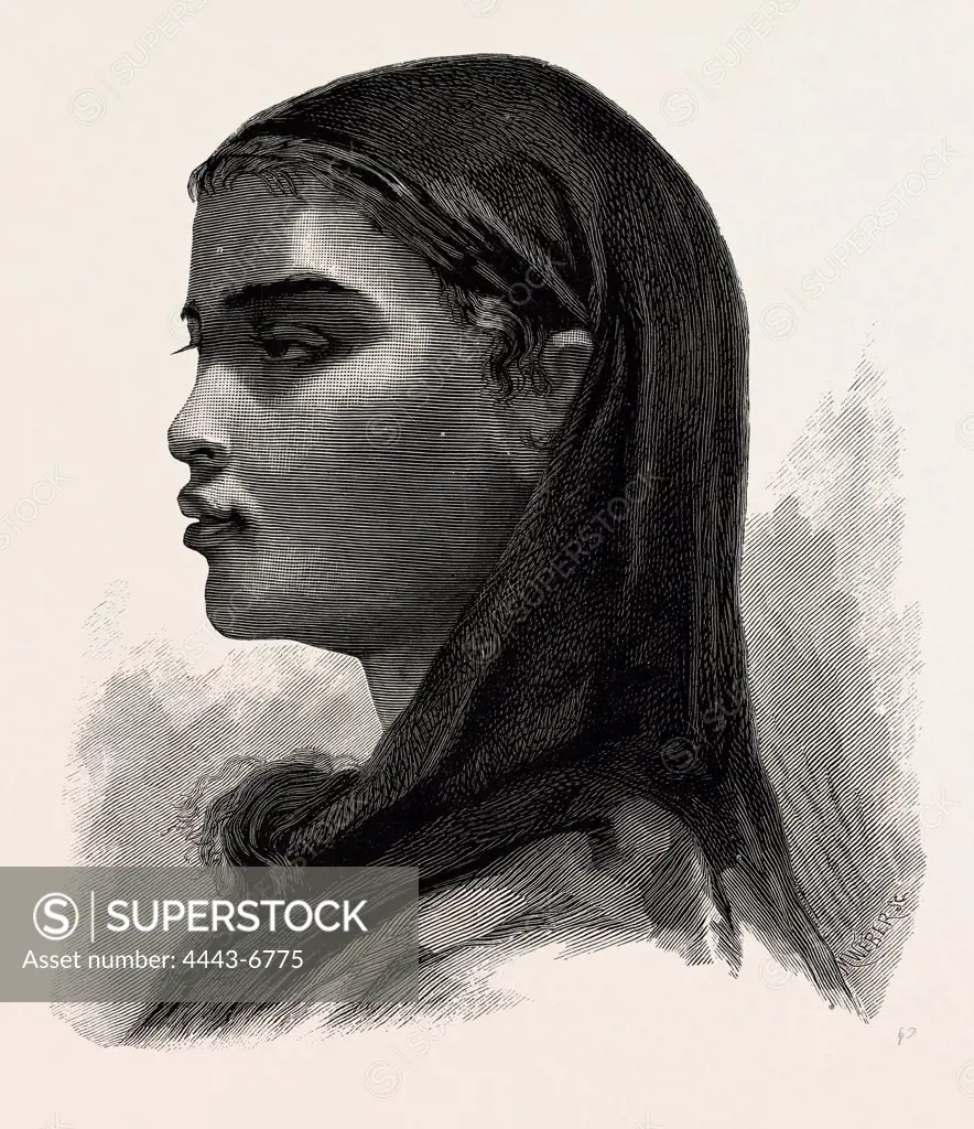 AISHA'S YOUNGER SISTER.  Egypt, engraving 1879