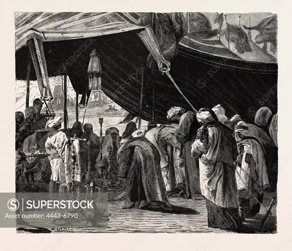 TENT OF A DIGNITARY.  Egypt, engraving 1879