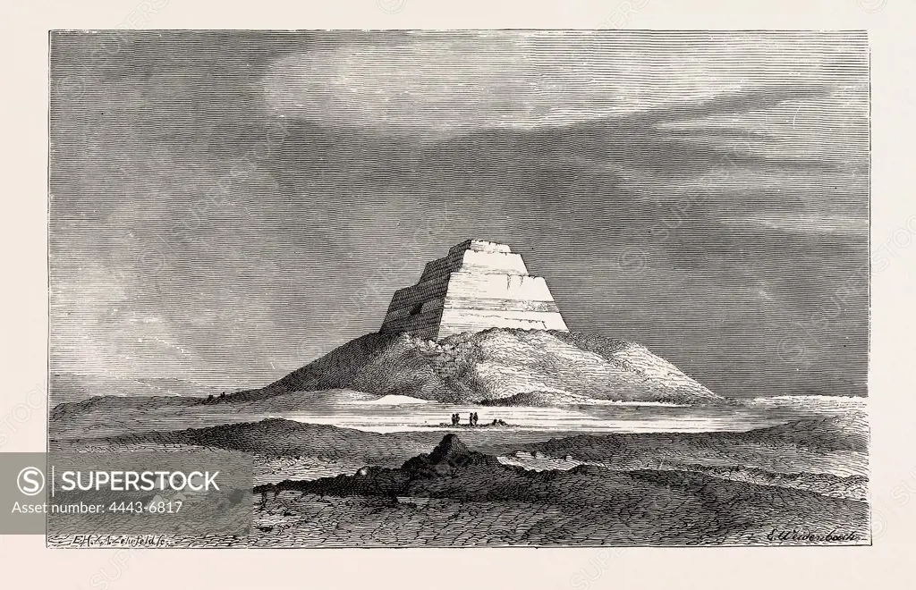 THE PYRAMID OF MEYDOOM. Egypt, engraving 1879