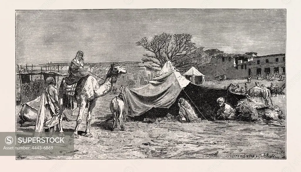 A GIPSY TENT. Egypt, engraving 1879