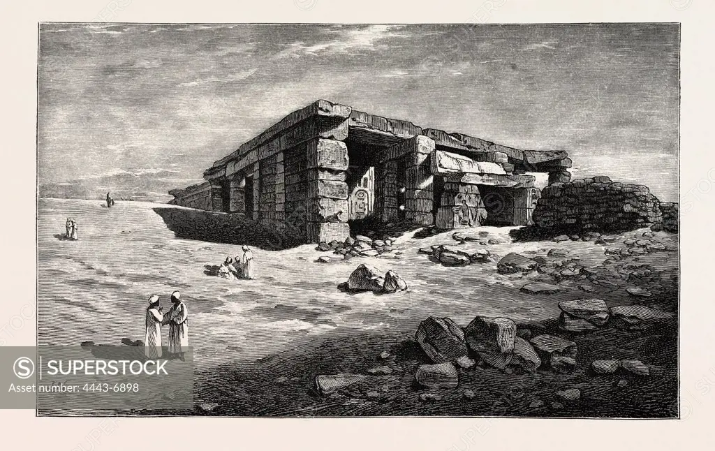 RUINS OF THE TEMPLE OF AMADA IN NUBIA. Egypt, engraving 1879