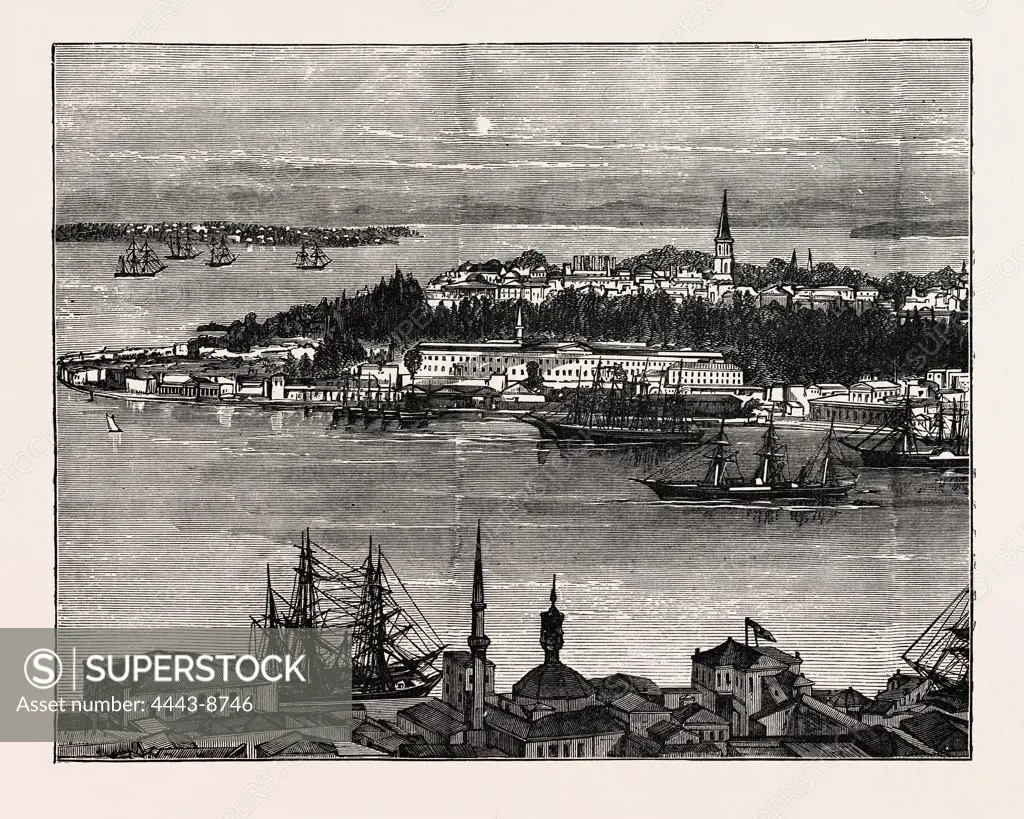 VIEW OF SERAGLIO POINT, CONSTANTINOPLE, ISTANBUL, TURKEY