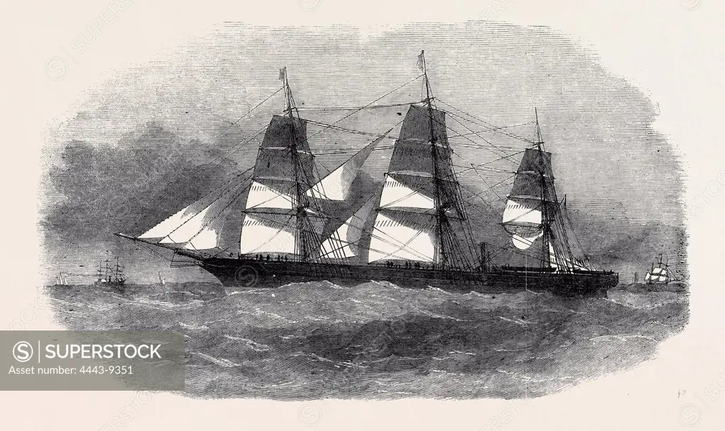 THE LIVERPOOL AND AUSTRALIAN STEAM NAVIGATION COMPANY'S NEW STEAM CLIPPER 'ROYAL CHARTER'