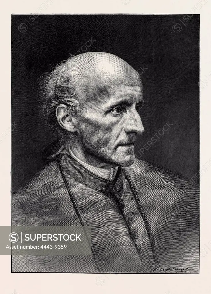 THE MOST REVEREND HENRY EDWARD MANNING, D.D.; ROMAN CATHOLIC ARCHBISHOP OF WESTMINSTER, 1874 engraving