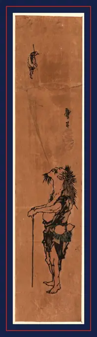 Tekkai zu, The Chinese sage Tieguai., Katsushika, Taito II, approximately 1810-approximately 1853, artist, between 1830 and 1844, 1 print : woodcut, color ; 34 x 7.5 cm.