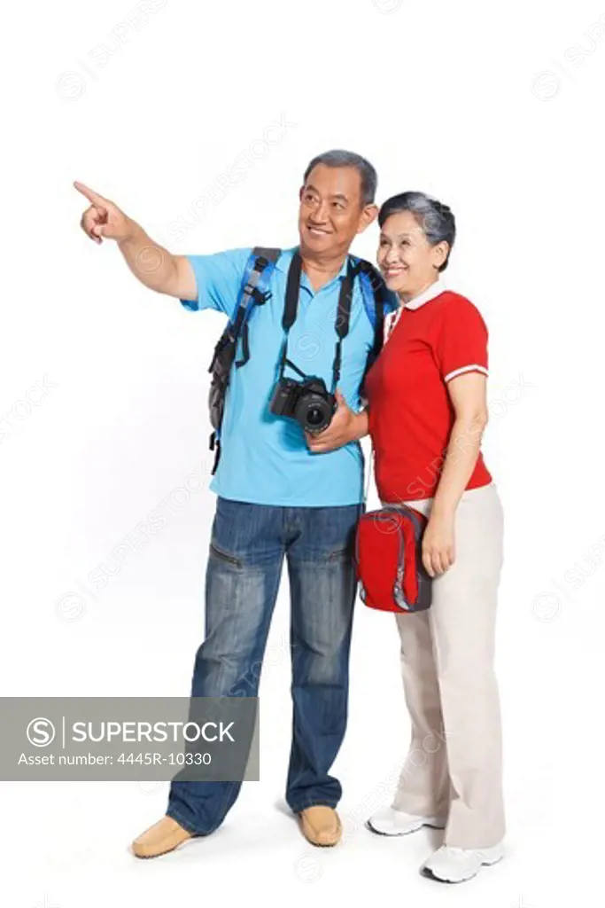 Senior couple travelling