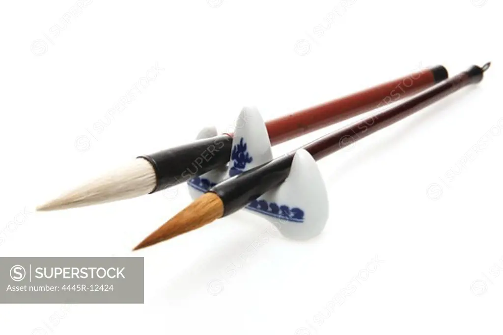 Close-up of brush pens