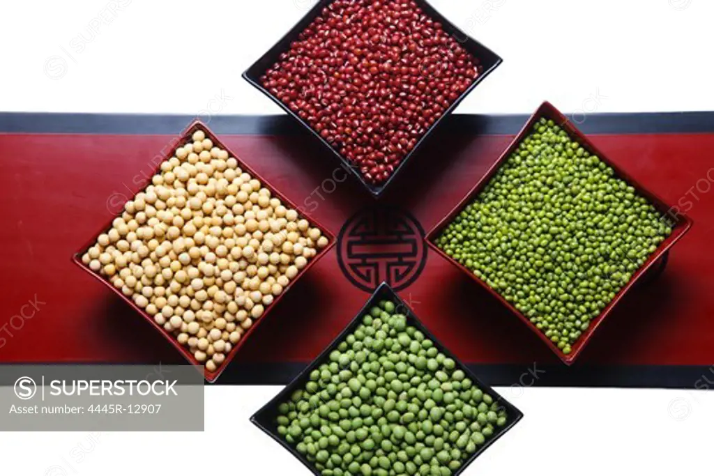 Soybean,mung bean,green bean and red bean