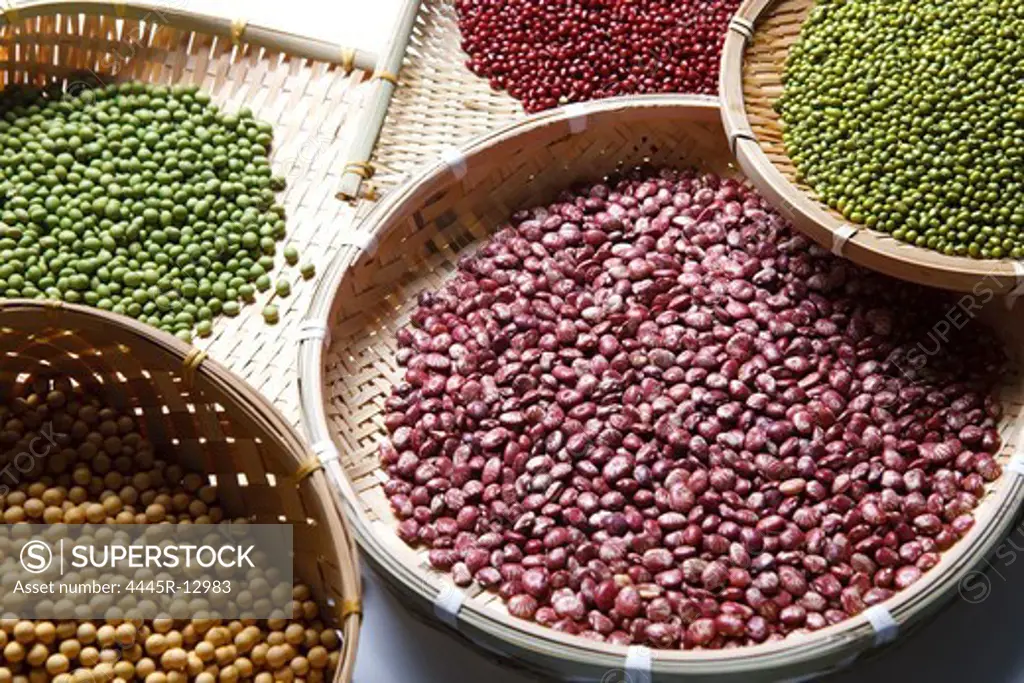 Soybean,green bean,red bean and mung bean