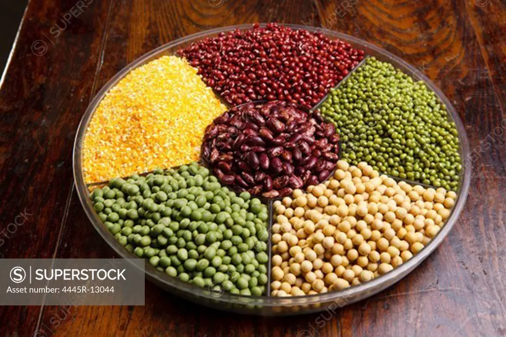 Kidney bean,red bean,green bean,mung bean,soybean and corn