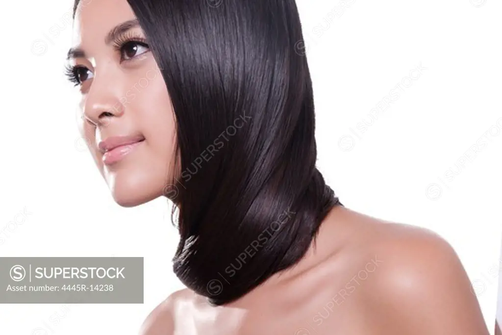 Young lady and silky hair