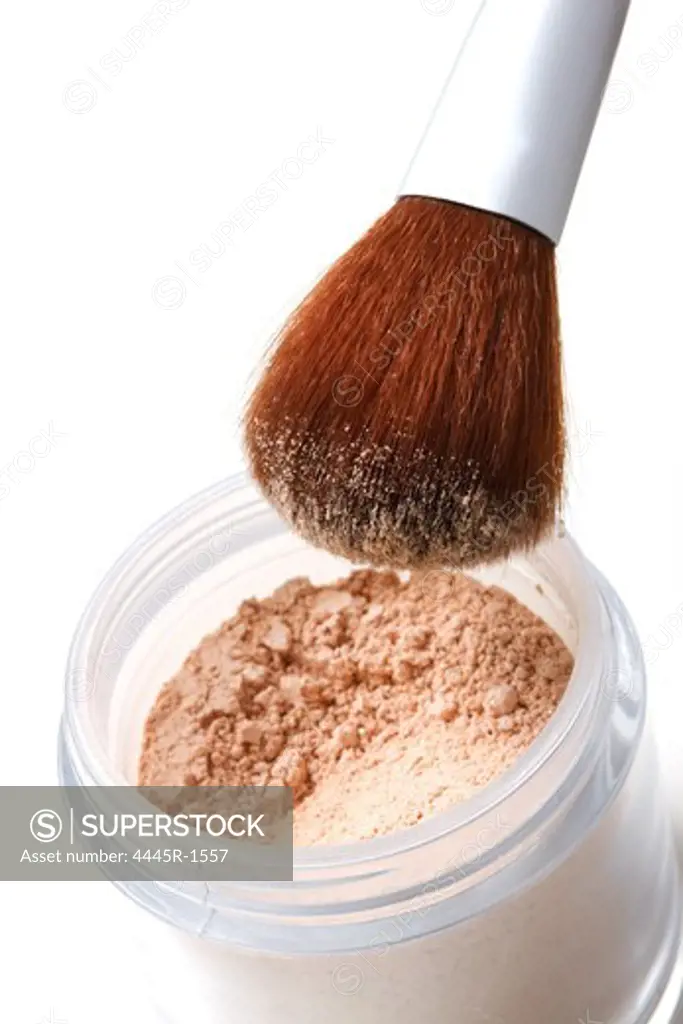 Powder foundation and makeup brush