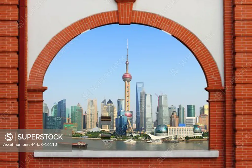 Day view of city buildings in Shanghai,China