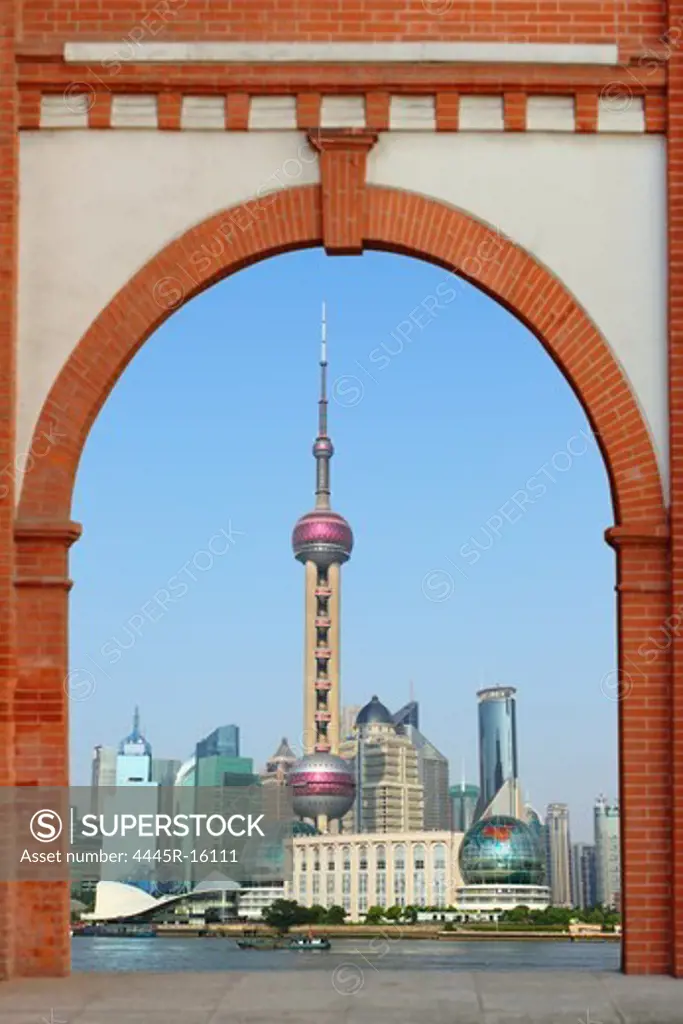 Day view of city buildings in Shanghai,China