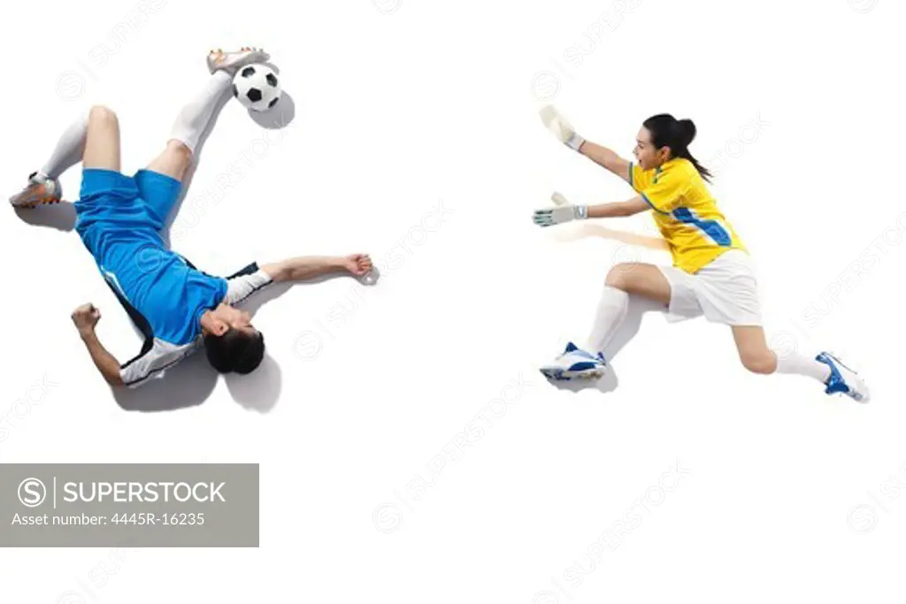 Athletes playing football