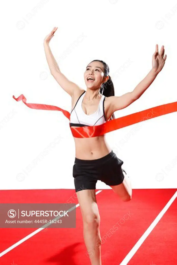 Female athlete running sprint