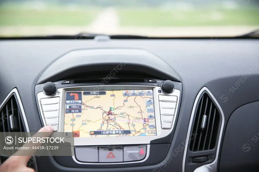 Young people use car navigation systems