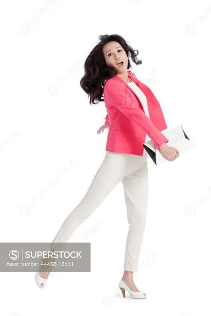 Happy young female white-collar workers