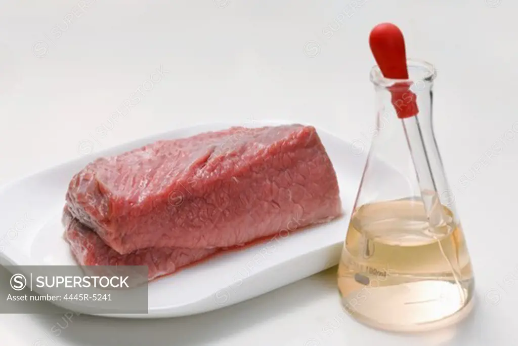 Raw meat and labware