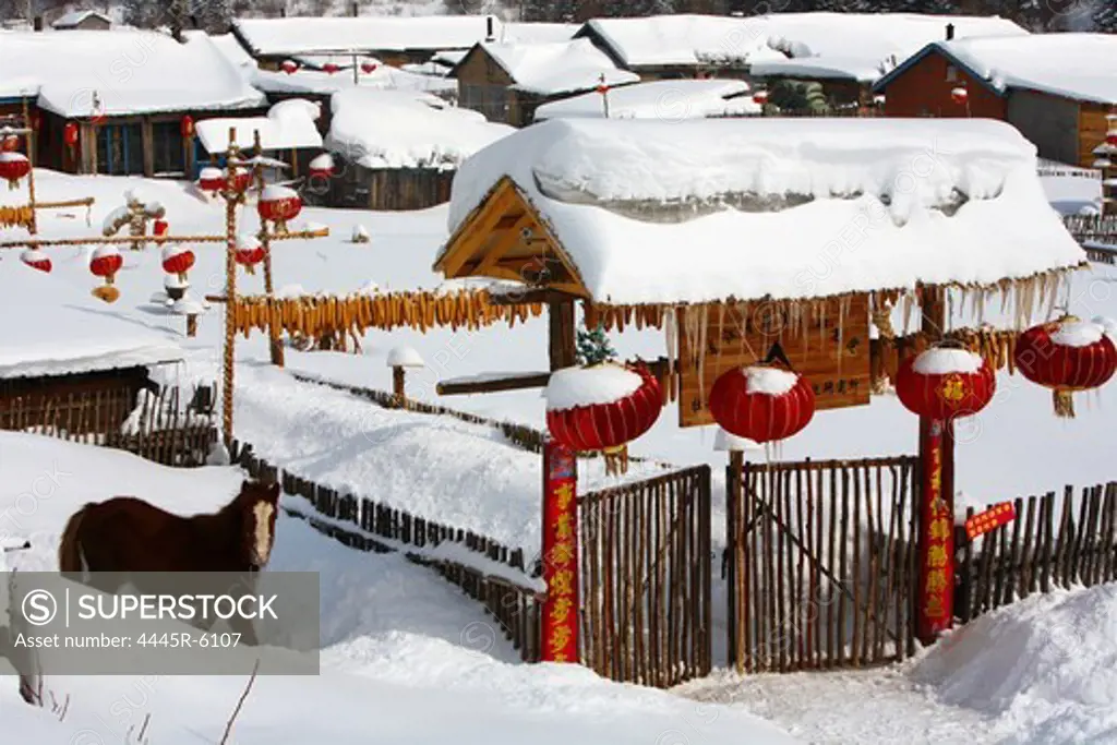 Snow Village in Mudanjiang,Heilongjiang,China