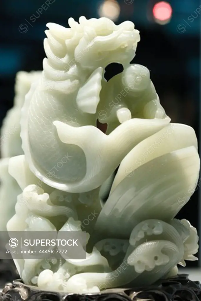 Close-up of jade sculpture