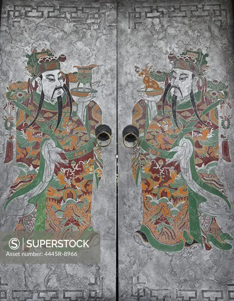 Door depicting a god
