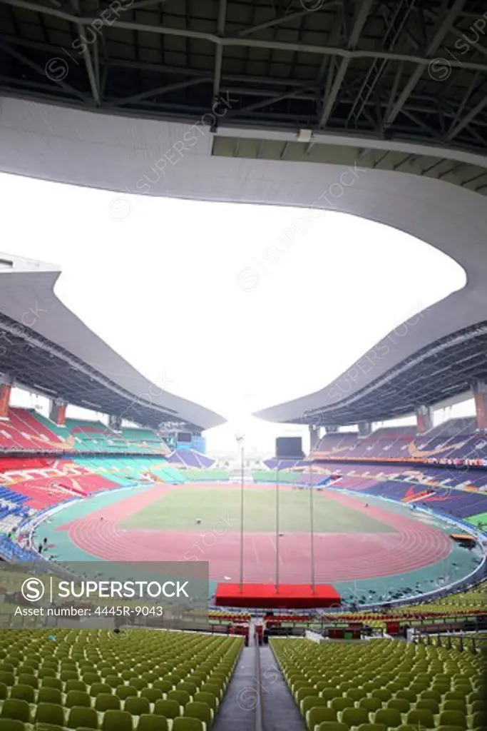 Interior of a stadium,China