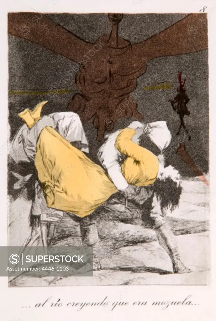 DALI Salvador(1904-1989) So they carried her off! Capricho-8 1977 Based on Capricho Francisco Goya's etchings etching 39x31